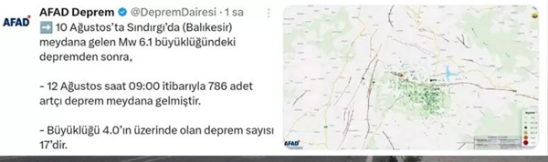 Balıkesir’de 786 artçı deprem oldu
