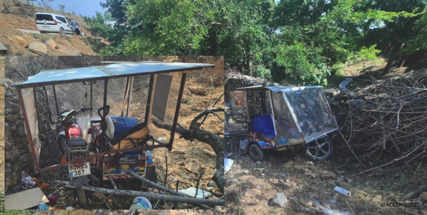 Gaziantep’te, devrilen motosikletteki 3 kişi yaralandı
