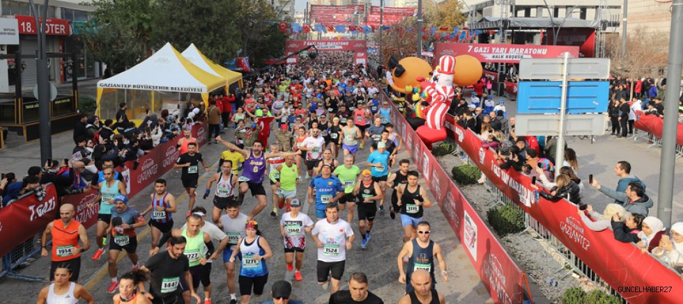 Gaziantep 7.inci Gazi Maratonu 1498 sporcuyla koşuldu