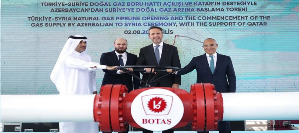Türkiye'den Suriye'ye doğal gaz akışı başladı