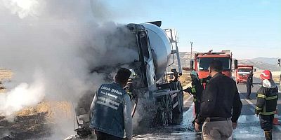 Gaziantep’te beton mikseri yandı