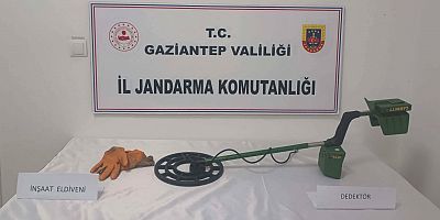 Gaziantep’te kaçak kazıya 3 gözaltı