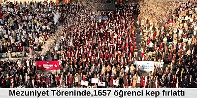 Hasan Kalyoncu Üniversitesi'nde 1657 öğrenci kep fırlattı 