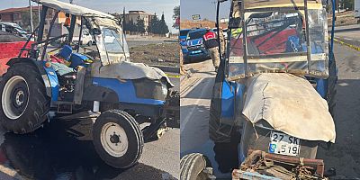 Otomobil ile traktör çarpıştı:2 yaralı