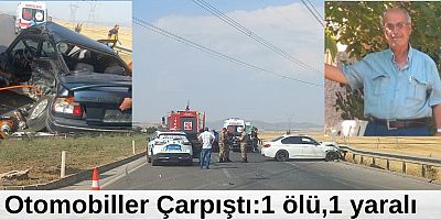 Otomobiller çarpıştı:1 ölü,1 yaralı