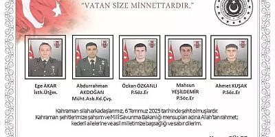 Şehit Mehmetçiklerin İsimleri Belli Oldu