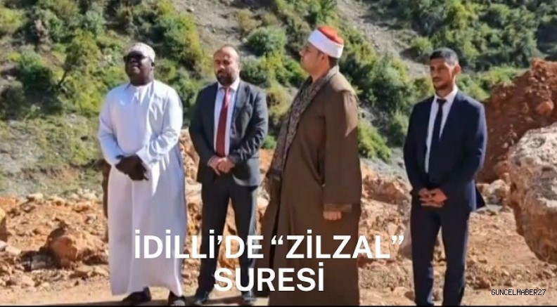 Depremin ardından vadi’de oluşan doğal gölette kuran tilaveti