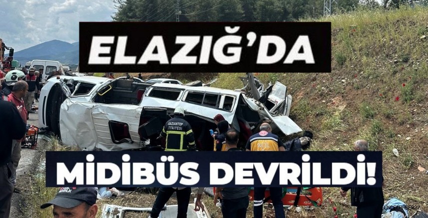 Elazığ’da midibüs devrildi: 25 yaralı
