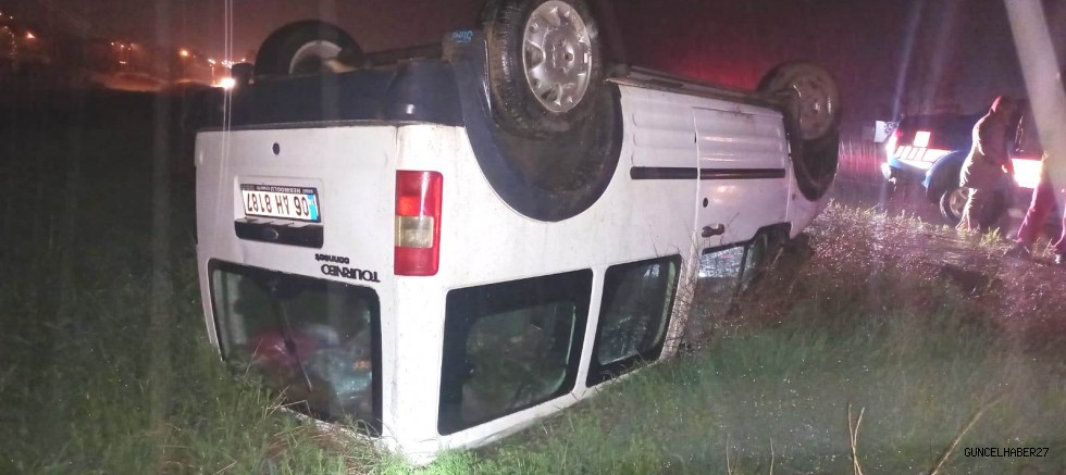 Gaziantep’te devrilen kamyonetteki 7 kişi yaralandı