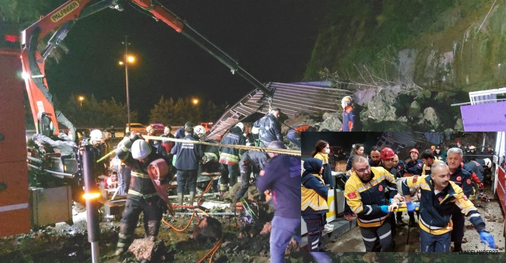 Samsun’da heyelan: 4 kişilik ailenin bulunduğu araç heyelanın altında kaldı