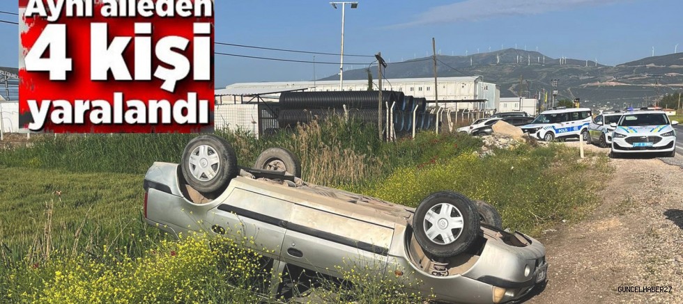 Gaziantep’te otomobil şarampole devrildi: 4 yaralı