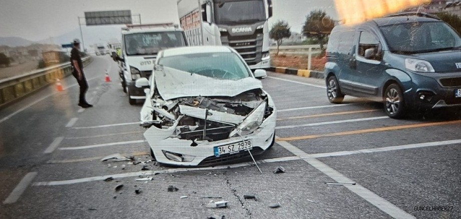 Otomobille tırın çarpıştığı kazada 1 kişi yaralandı