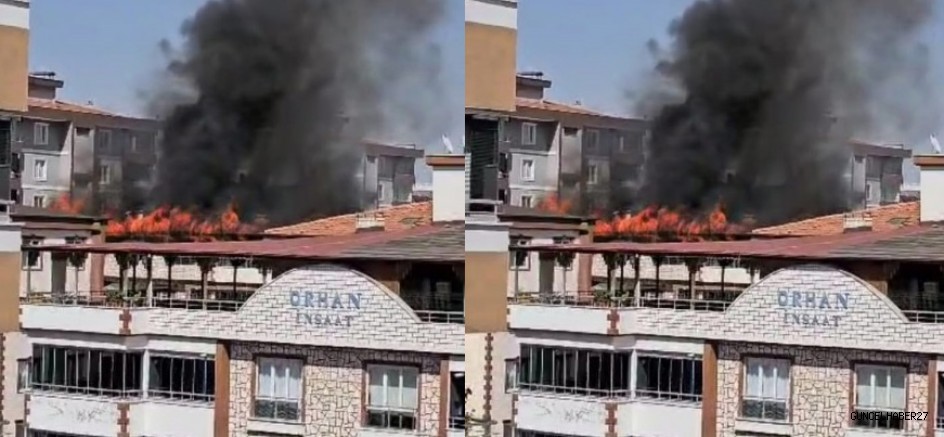 Gaziantep’te Çatıdaki Yangın Korkuttu