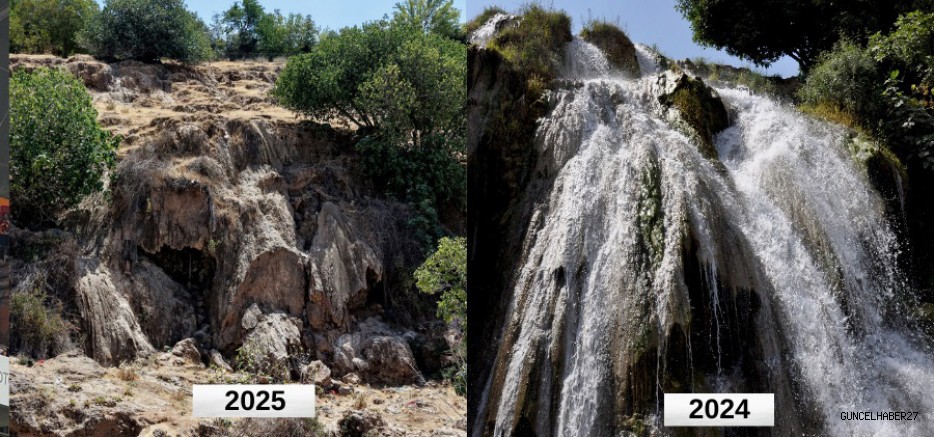 Gaziantep’te Sakcagözü Şelalesi kurudu