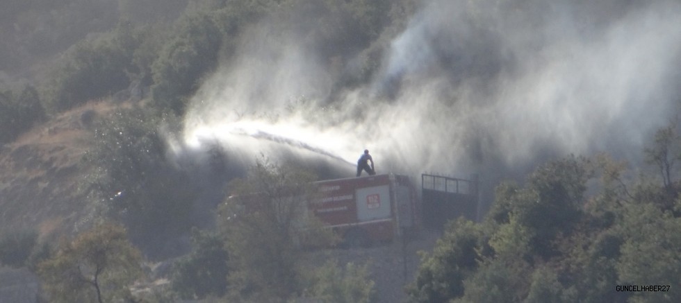 Anız yangını, ormana sıçramadan söndürüldü