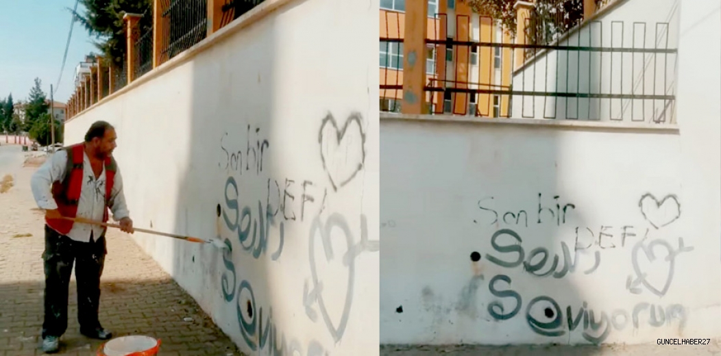 Belediye’den  sosyal mesaj: “seviyorsan git konuş, çünkü biz siliyoruz”