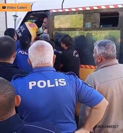 Gaziantep’te ceza yiyen sürücü kendini ve aracını yakmaya çalıştı