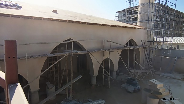 Gaziantep’te 160 yıllık Dervişiye Camii restorasyon sürüyor