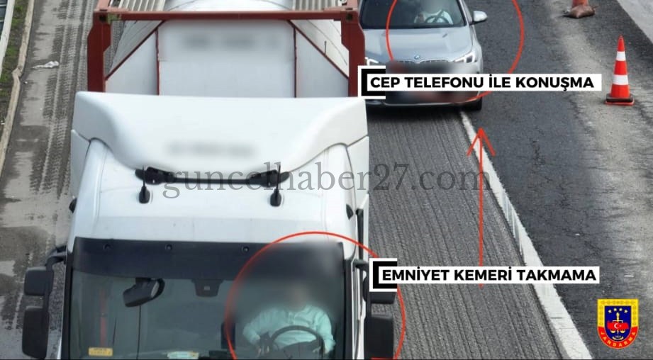 GAZİANTEP’TE TAG OTOYOLUNDA DRONLU TRAFİK DENETİMİ