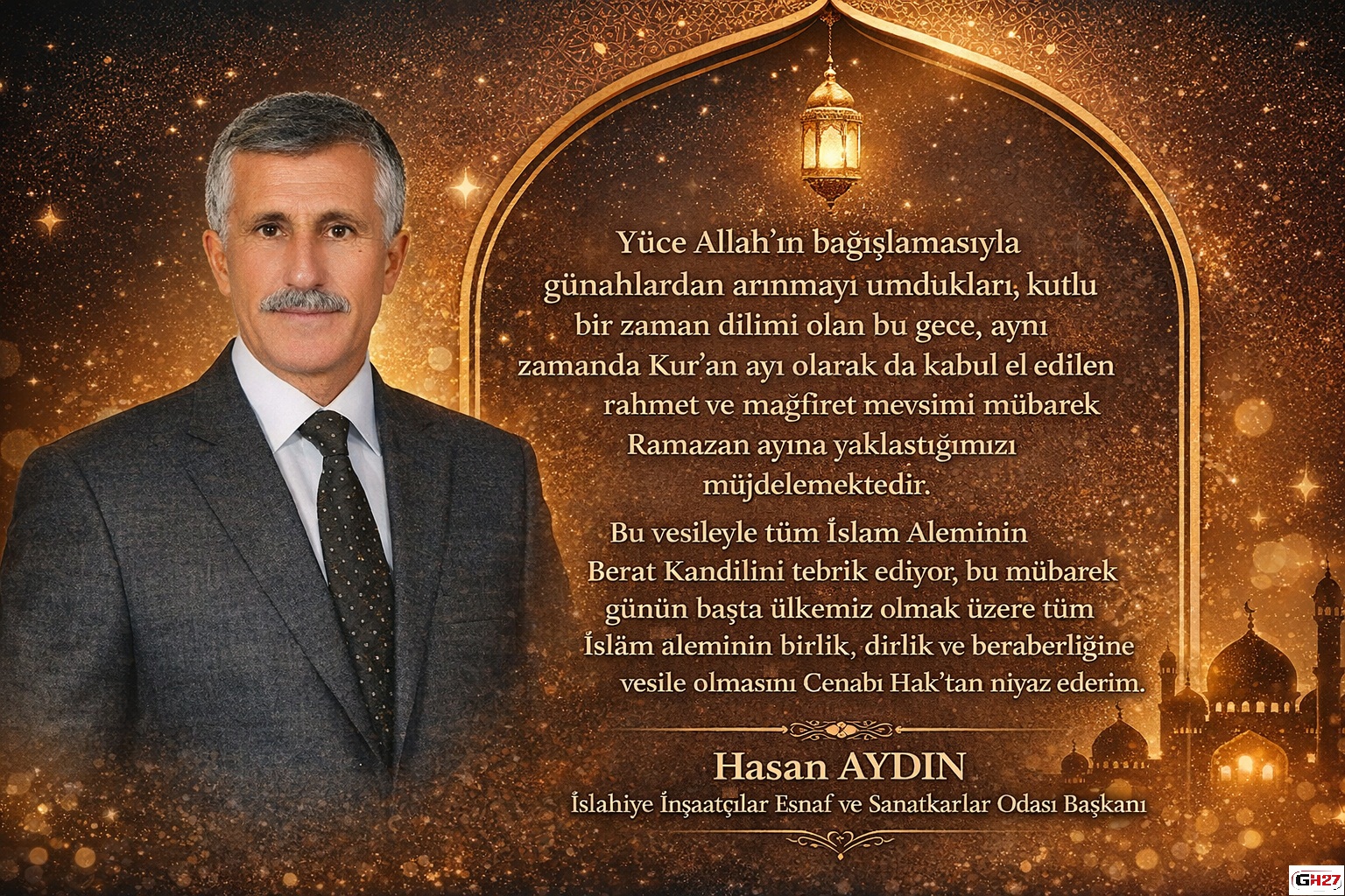 AYDIN’DAN ‘BERAT KANDİLİ’ MESAJI