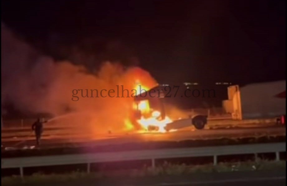 SEYİR HALİNDEKİ TIR ALEV ALEV YANDI