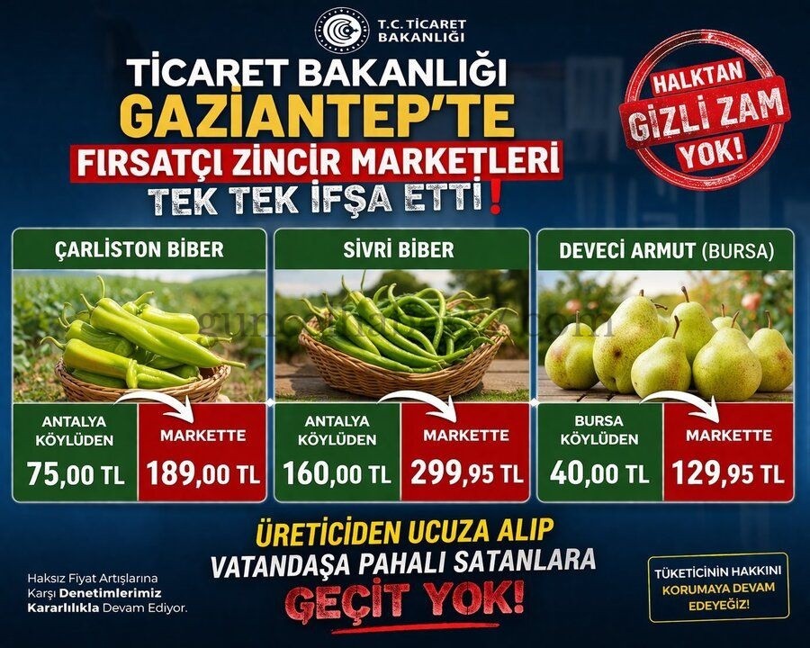 GAZİANTEP’TE FAHİŞ FİYATA CEZA YAĞDI