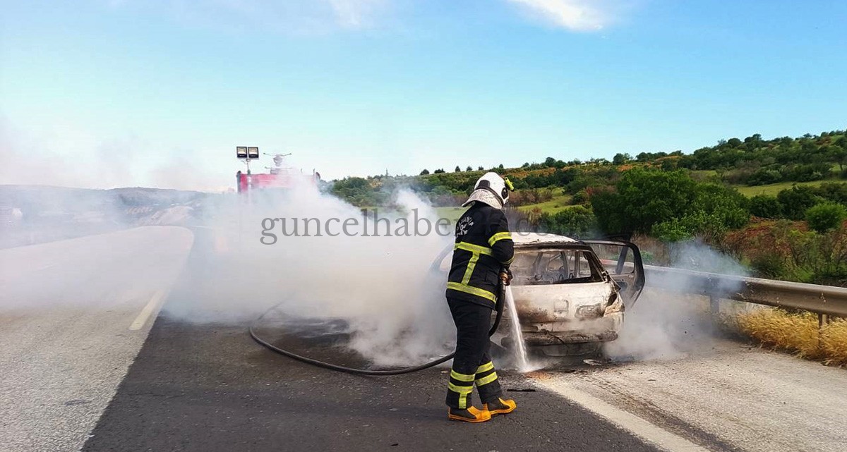 TAG OTOYOLUNDA OTOMOBİL YANDI