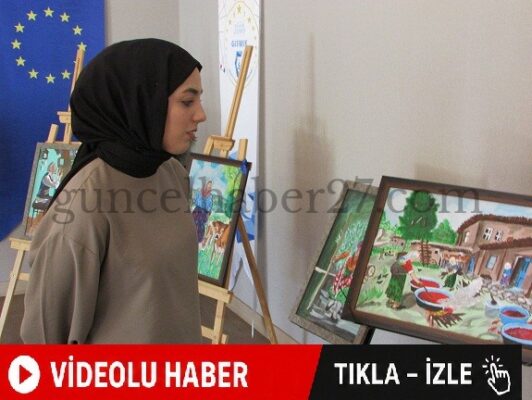 İŞİTME VE KONUŞMA ENGELLİ ÇELİK İLK KİŞİSEL RESİM SERGİSİ AÇTI