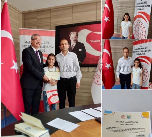 İSLAHİYELİ ÖĞRENCİYE İL ÜÇÜNCÜLÜĞÜ GURURU