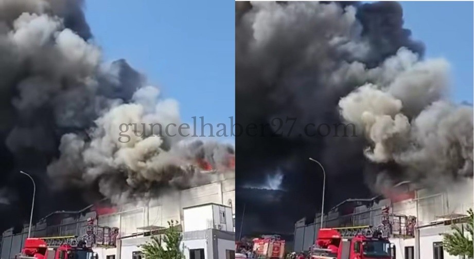 GAZİANTEP’TE KORKUTAN FABRİKA YANGINI