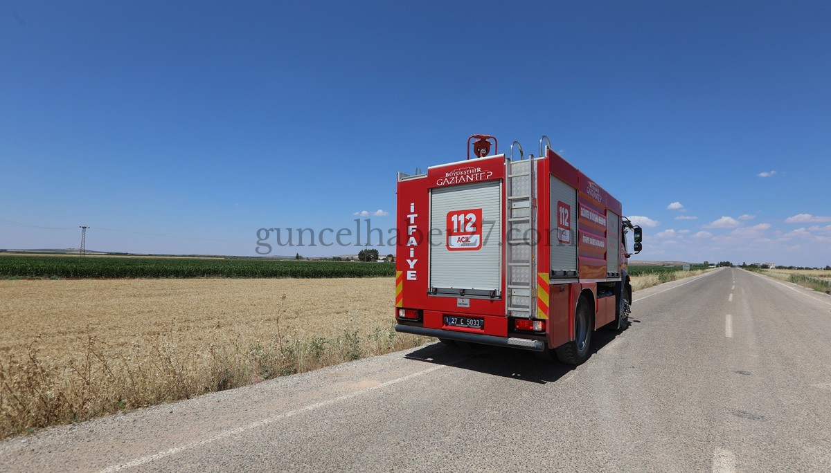 İTFAİYE EKİPLERİ OLASI HASAT YANGINI NÖBETİNDE